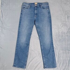 MOTHER Straight-Leg Jeans in Light Blue Denim